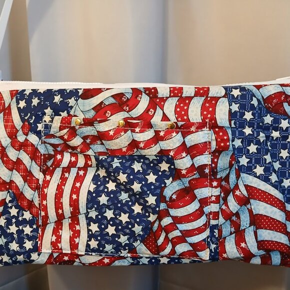 New Patriotic Stars & Stripes USA Sling Crossbody Purse Shoulder Bag Large 18x9x - Picture 3 of 15